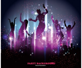 People silhouettes and party backgrounds vector 01