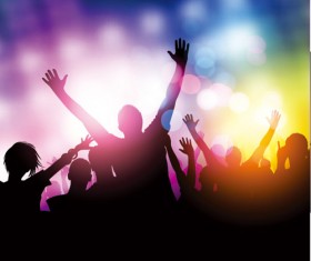 People silhouettes and party backgrounds vector 03