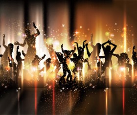 Set of People at a party Silhouettes vector 01 free download