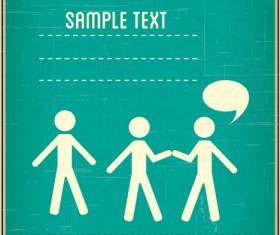 People vintage styles cover vector set 06