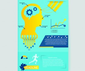 People with infographic flyer cover vector