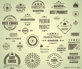 Premium quality labels with logos vintage vector