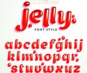 Red jelly alphabets vectors material