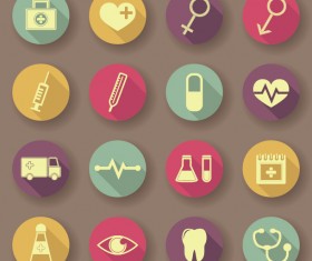 Retro circle social flat icons vectors 03