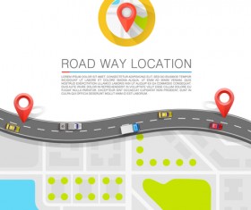 Road way location navigation template vector 01