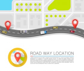 Road way location navigation template vector 02