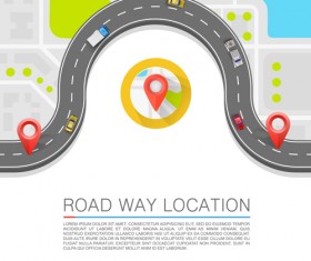Road way location navigation template vector 03