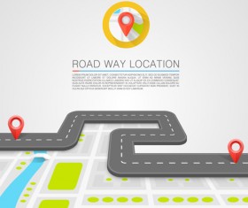 Road way location navigation template vector 04