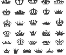 Royal crown vintage design vectors 02