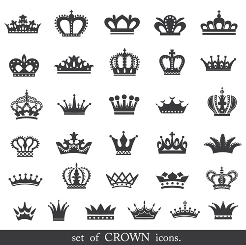 Royal crown vintage design vectors 02