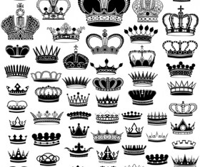 Royal crown vintage design vectors 05