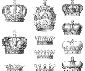 Royal crown vintage design vectors 01 free download