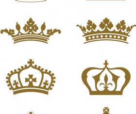 Royal crown vintage design vectors 08