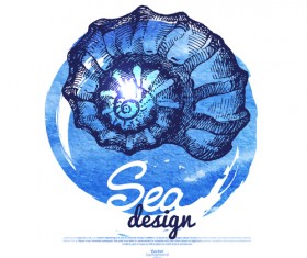 Set of seashell hand drawn vectors material 07