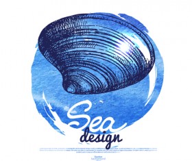 Set of seashell hand drawn vectors material 09
