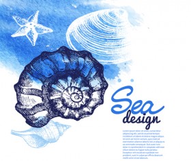 Set of seashell hand drawn vectors material 20
