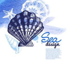 Set of seashell hand drawn vectors material 21