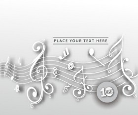 Sheet music with note vector background