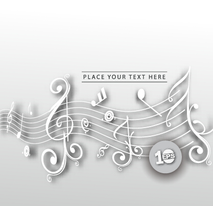 Sheet music with note vector background