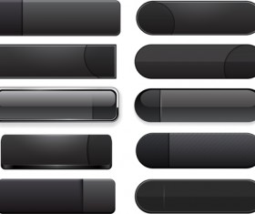 Shiny black button web vector graphic