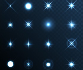 Shiny light effect stars vector material 01