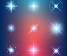 Shiny light effect stars vector material 02