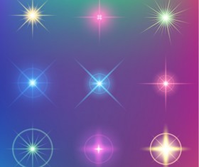 Shiny light effect stars vector material 03