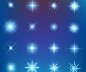 Shiny light effect stars vector material 04
