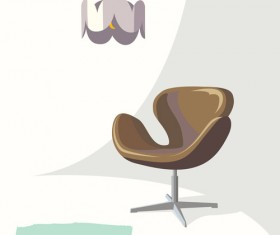 Sofas and lamps vector life material 01