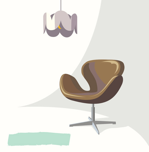 Sofas and lamps vector life material 01