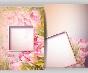 Spring flowers cards set vector 03