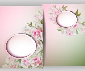 Spring flowers cards set vector 04