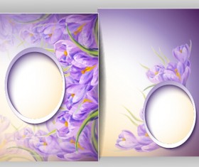 Spring flowers cards set vector 05