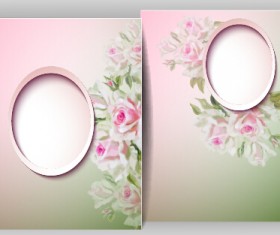 Spring flowers cards set vector 06