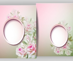 Spring flowers cards set vector 07