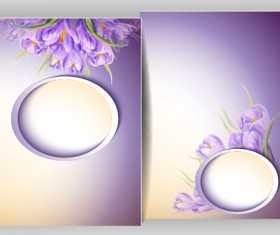 Spring flowers cards set vector 08