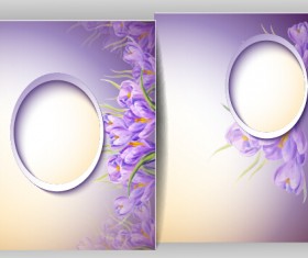 Spring flowers cards set vector 09