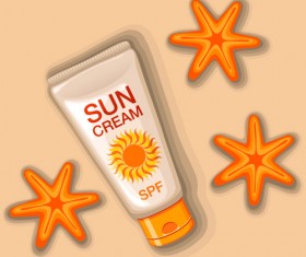 Summer cream protect lotion design vector 07