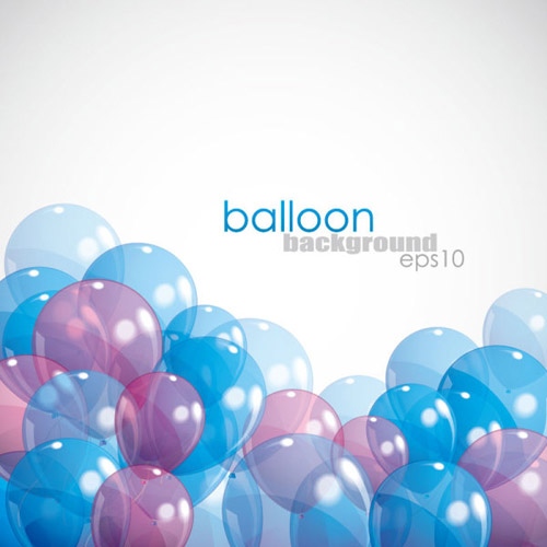 Transparent colored balloons vectro backgrounds 02