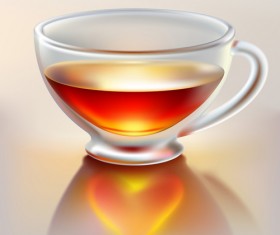 Transparent cup with tea vector graphics 01