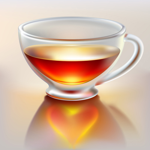 Transparent cup with tea vector graphics 01