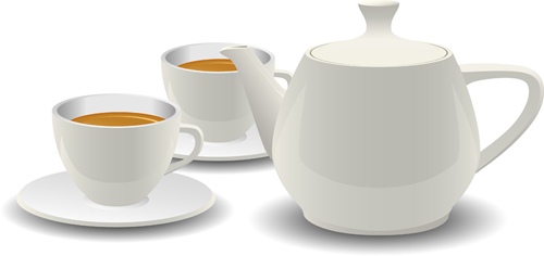 Two cups of tea vector design
