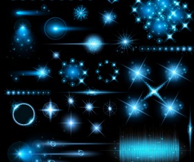 Various light shape shiny vector 01