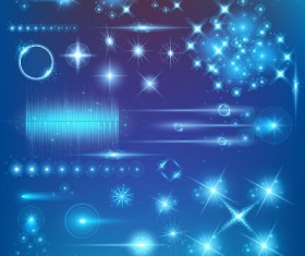 Various light shape shiny vector 02