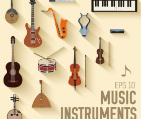 Various music instruments vectors material