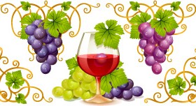 Vector Juicy grapes design graphic set 05