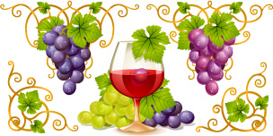 Vector Juicy grapes design graphic set 05