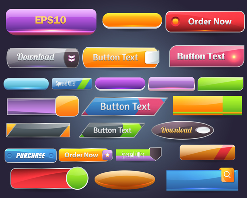 Vector buttons picture web design material 02