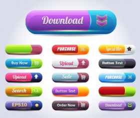 Vector buttons picture web design material 03