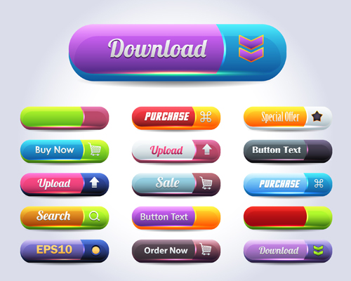 Vector buttons picture web design material 03